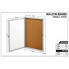 Adiroffice 24" x 36" Grey Lockable Enclosed Cork Bulletin Memo Board ADI504-01-SC